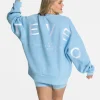 Flash Sale Signature Oversized Sweater "Ice Blue" Damen Hoodies & Jacken