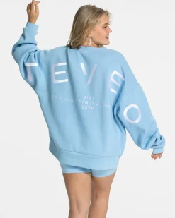 Flash Sale Signature Oversized Sweater "Ice Blue" Damen Hoodies & Jacken